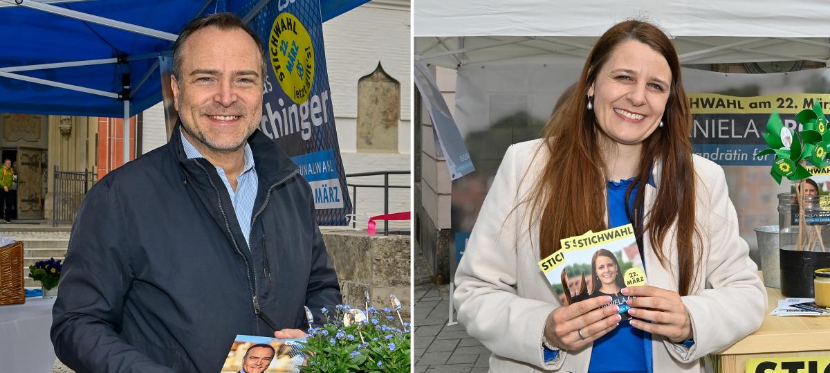 Daniela Groß und Thomas Eichinger werben intensiv um die Gunst der Wähler