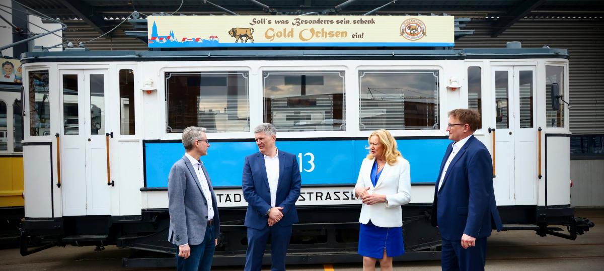 Die älteste erhaltene Straßenbahn Ulms ist wieder frisch