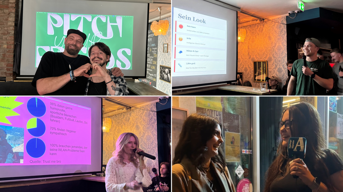 Pitch Your Friends im Lamm: Mit PowerPoint statt Tinder zum Match