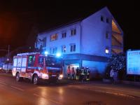 Die Feuerwehr löschte den Brand am Wohnheim Delphin.