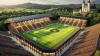 Das Kloster Oberschönefeld thront über dem Stadion des SV Gessertshausen.