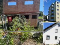 Werden bald zwangsversteigert: Unter anderem Grundstücke in Aystetten (links) sowie eine Wohnung in einem Mehrparteienhaus in Schwabmünchen (rechts oben) und ein Haus in Emersacker.