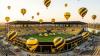 Das Stadion des TSV Gersthofen macht der Ballonstadt alle Ehre.