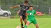 Nördlingens B-Junioren haben sich in der Landesliga über Wasser gehalten. In Schwarz: Thierry Boko, gegen Gundelfingens Zacharias Klein.