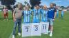Zum letzten Heimspiel wurden beim BC Aichach vor dem Spiel gegen Kreisligameister FC Affing drei Spieler verabschiedet: (von links) Vorstand Reiner Kappler, Daniel Rampertshammer, Sebastian Stegmeir, Max Schmuttermair sowie Roman Artes.