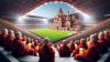Das Kloster ist im Stadion des TSV Klosterlechfeld direkt in die Tribüne integriert. Den Mönchen scheint das Spiel zu gefallen.