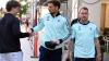 Leon Goretzka (l). und David Raum (r.) auf dem Weg zu einem Termin in Chicago.