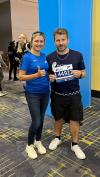 Thomas Buchta ist in der Szene gut vernetzt: hier mit Irina Mikitenko, Siegerin des Berlin Marathons 2008.
