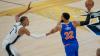 Karl-Anthony Towns (rechts) gelang erneut ein ganz starkes Spiel gegen Wembanyama.