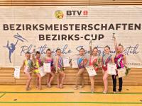 Die erfolgreichen TSV-Gymnastinnen (von links): Rita Inger, Laura Steiner, Paulina Wagner Bertello, Miia Stankova, Eliana Koch, Leni Bergmeier, Melissa Nuss und Xenia Siebert.