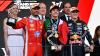 Lewis Hamilton ist älter als Monaco-Sieger Kimi Antonelli (M) und der Dritte Isack Hadjar (r) zusammen.