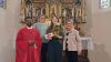 Anna Helfrich wurde beim Gottesdienst zu einem späteren Zeitpunkt verabschiedet.  Auf dem Bild von links: Pater Bineesh,  Daniela Schön,  Anna Helfrich und Rita Jünger,
