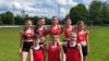 Die erfolgreichen Leichtathletinnen und -athleten des TSV (hinten von links): Victoria Bär, Felicia Huber, Lyn Seeringer, Nina Keller und Emelie Schwarz sowie (vorne von links) Simon Krois, Niklas Steidle und Maximilian Uhrig.