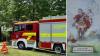 Das neue Feuerwehrfahrzeug der Freiwilligen Feuerwehr Edelstetten sowie das von Erni Zecha gestaltete Gemälde des heiligen Florian.