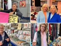 Rosita Ebert, Rosemarie und Erika Koss, Bettina Rempfer und Heike Hornung (von links oben im Uhrzeigersinn) freuen sich auf viele Kundinnen und Kunden auf der Nördlinger Mess'.