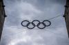 Die weltberühmten Ringe zwischen den markanten Türmen des Berliner Olympiastadions.