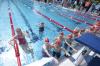 Die zweifache Olympiasiegerin Britta Steffen (links) war der Startgast bei der Eröffnung des Inselbads nach der zweiten Sanierungsphase.