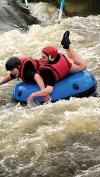 Lucie Gentgen (rechts) beim Rafting-Ausflug, einem ihrer Highlights.