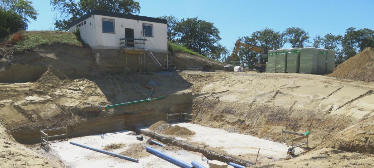 Das Fundament für den neuen Affinger Hochbehälter in Bergen ist gelegt