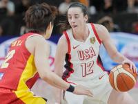 US-Superstar Caitlin Clark war beim Sieg der USA mit 14 Punkte beste Werferin.