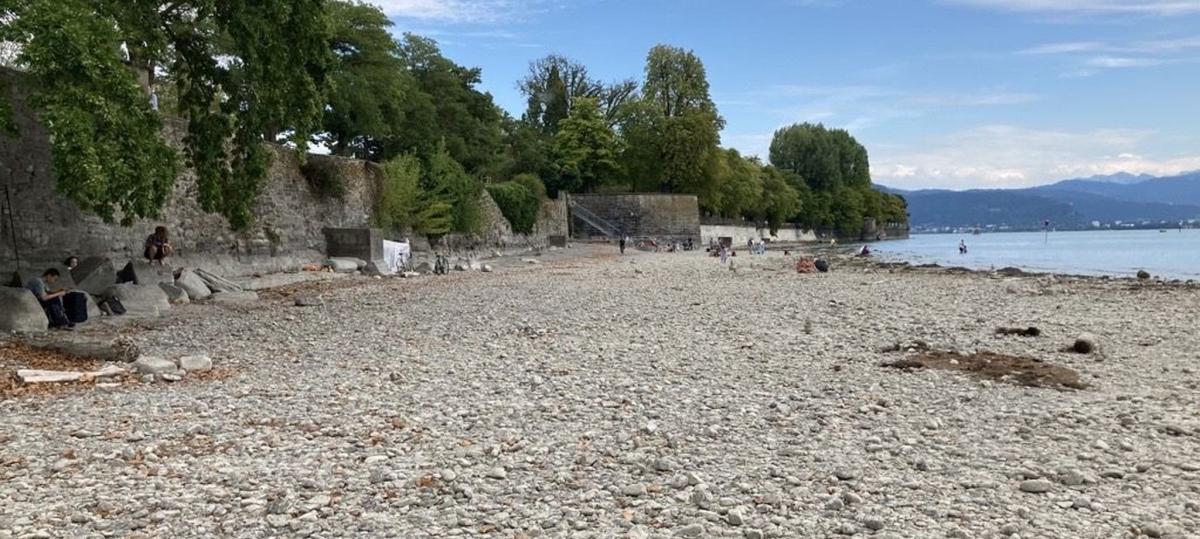 Niedrigwasser legt Handgranate am Bodensee frei