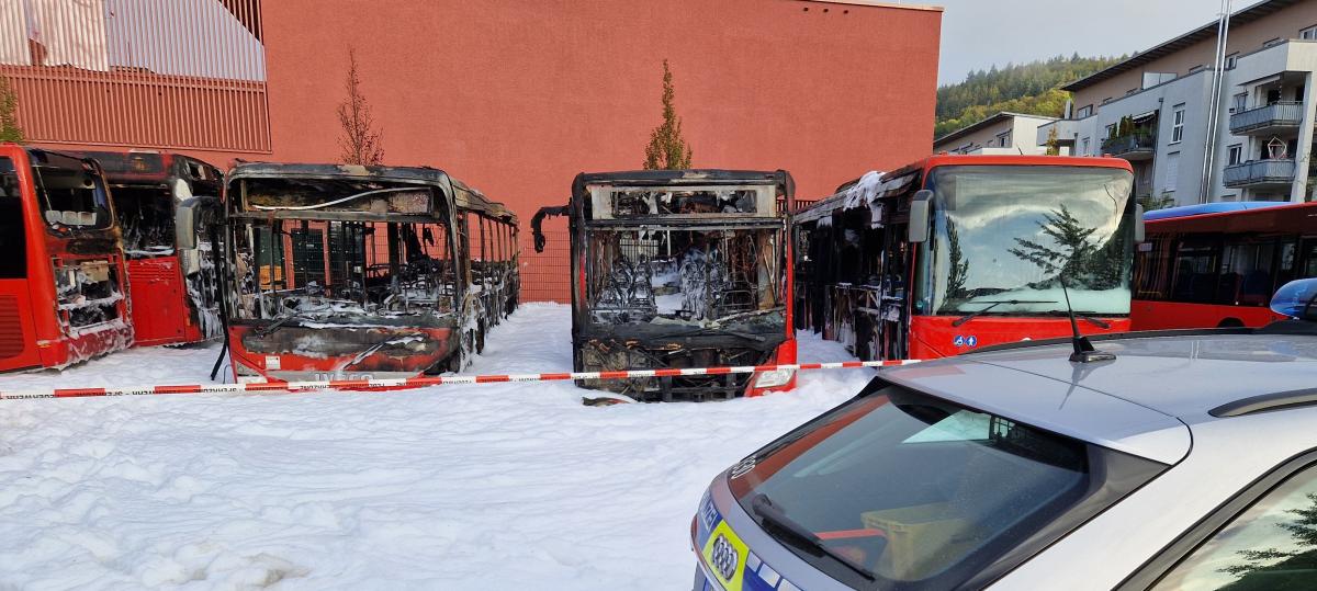 Großbrand in Waldshut: Sechs Busse beschädigt