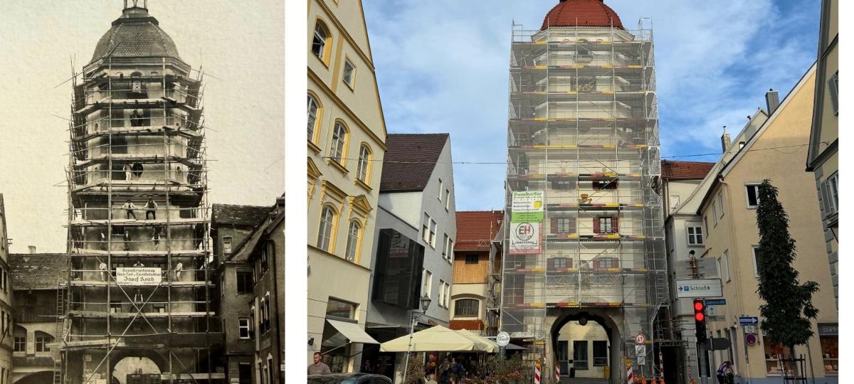 Dillinger Mitteltorturm war schon 1926 eingerüstet: Warum die Sanierung heute aufwendiger ist